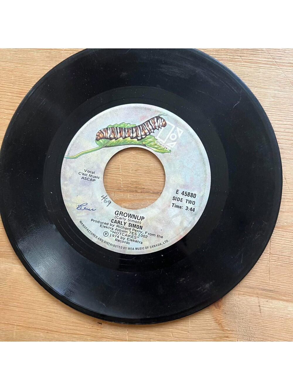Carly Simon & James Taylor - Grownup/Mockingbird 45rpm VG+ R19
